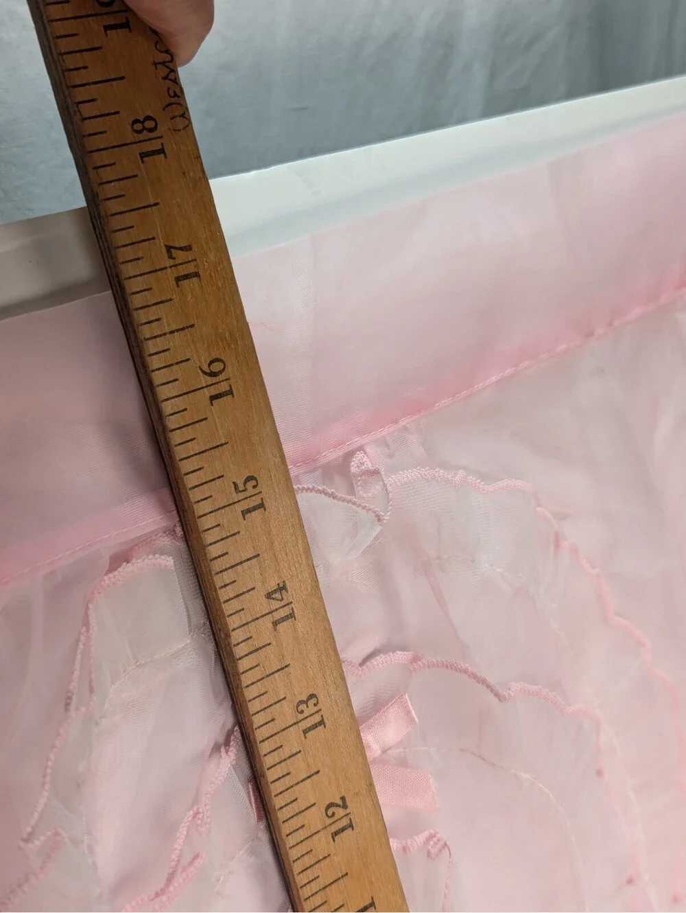 NWT Pink Sheer Half Apron Floral Lace Trim Hostess Cottagecore Beco Original VTG